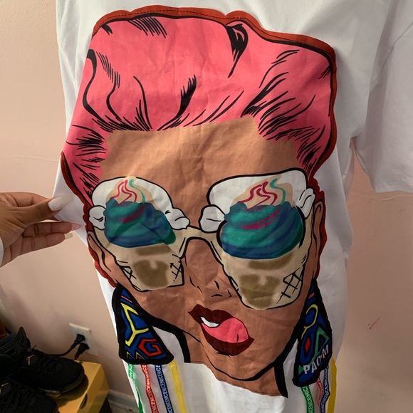 White Icecream Face Tshirt Dress🍦!! - Picture 3 of 3